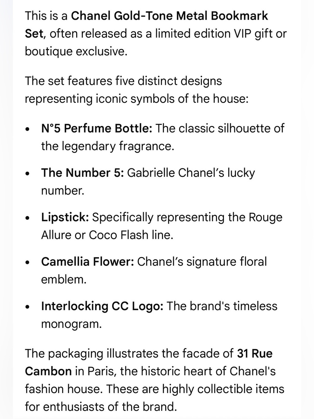 Chanel Gold - Tone Metal Bookmark - Picture 6 of 6